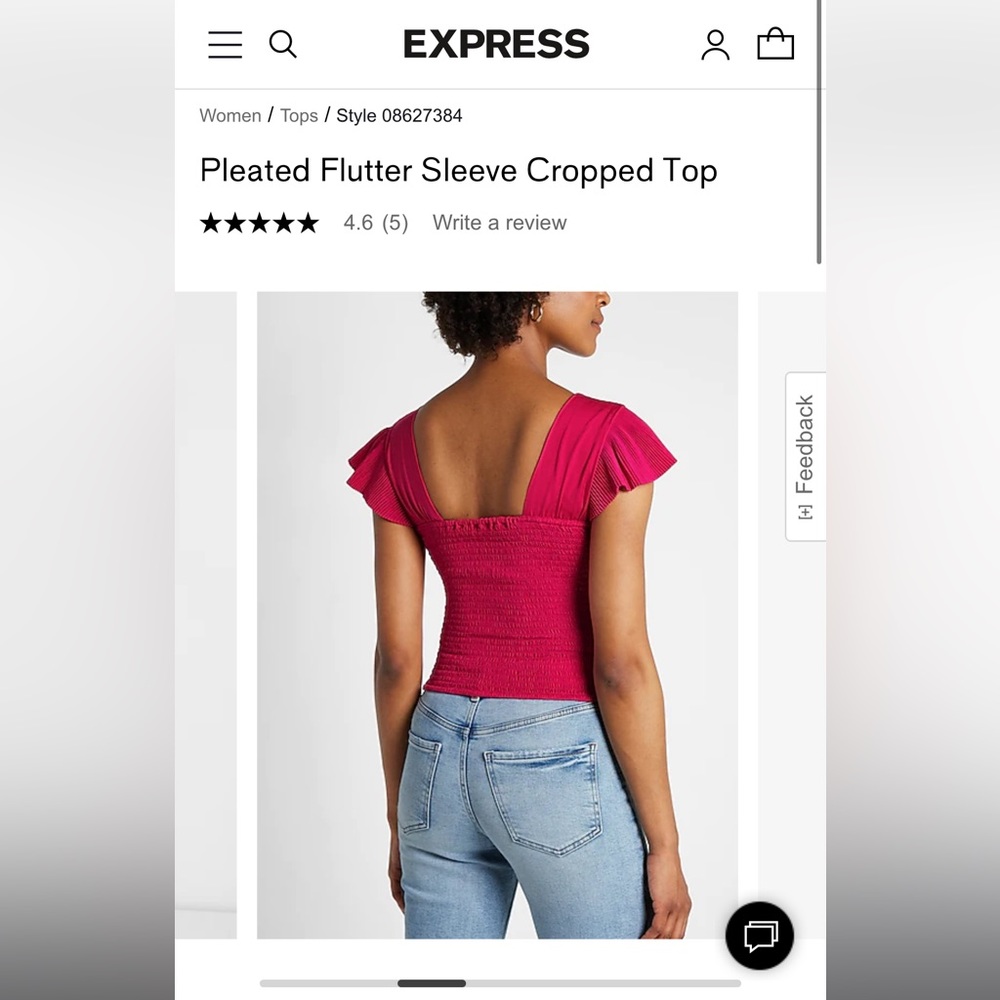 BNWT Express Puffer sleeve blouse. size XS. Pink
